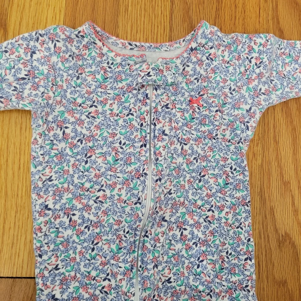 Carter's Toddler Girl Footie Pajamas Size 2T 24 Months Flying Pigs Mini Floral